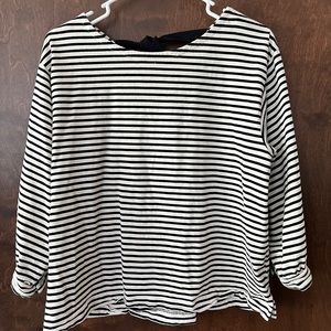 JCrew Black & White Striped Shirt